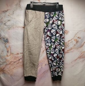 Two-toned Graphic Skull Trousers
